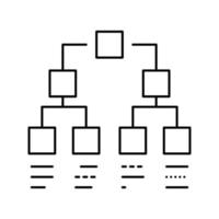 plan hiérarchie ligne icône vecteur illustration noire