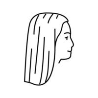 illustration vectorielle de l'icône de la ligne de coiffure élégante pour adolescents vecteur