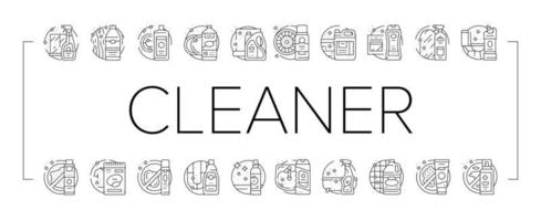 nettoyeur propre détergent lavage main icônes définies vecteur
