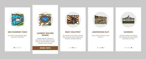 amérique du nord célèbre paysage onboarding icons set vector