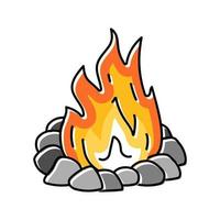 illustration vectorielle d'icône de couleur de feu de camp vecteur