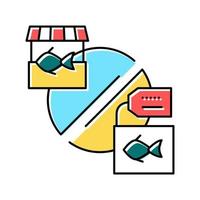 illustration vectorielle de l'icône de couleur du marché du thon vecteur