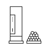 illustration vectorielle d'icône de ligne de cartouche de fusil de chasse vecteur