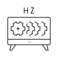 paramètres hz et illustration vectorielle de l'icône de la ligne du moniteur de test vecteur