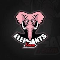 modèle de logo avec tête d'éléphant. graphiques vectoriels eps 10 vecteur