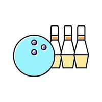 jouer au bowling mens loisirs couleur icône illustration vectorielle vecteur