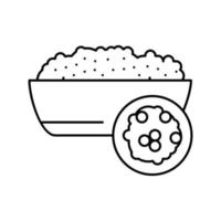 Illustration vectorielle de l'icône de la ligne de gruau de couscous vecteur