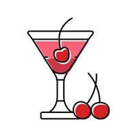 cocktail couleur cerise icône illustration vectorielle vecteur