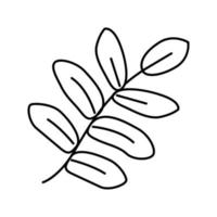 illustration vectorielle d'icône de ligne de feuille tropicale de fougère royale vecteur