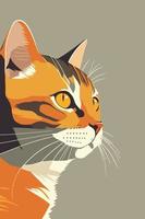 portrait d'un chat sur fond gris. illustration vectorielle. vecteur
