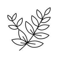 feuille printemps ligne icône illustration vectorielle vecteur