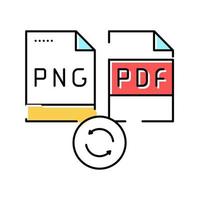 convertir png en fichier pdf couleur icône illustration vectorielle vecteur