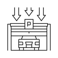 illustration vectorielle de l'icône de la ligne de stationnement de fermeture de la porte vecteur