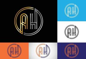 lettre initiale ah vecteur de conception de logo. symbole de l'alphabet graphique pour l'identité de l'entreprise