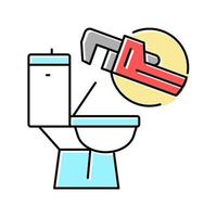 illustration vectorielle d'icône de couleur de réparation de toilettes vecteur