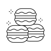 macarons biscuits ligne icône illustration vectorielle vecteur
