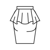 illustration vectorielle de l'icône de la ligne de jupe peplum vecteur
