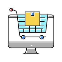illustration vectorielle d'icône de couleur de boutique en ligne vecteur