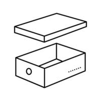 illustration vectorielle de l'icône de la ligne de boîte de chaussures pour femmes vecteur