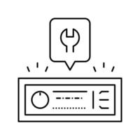 illustration vectorielle de l'icône de la ligne de réparation du système audio de voiture vecteur