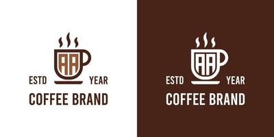 logo lettre aa café, adapté à toute entreprise liée au café, au thé ou autre avec des initiales aa. vecteur