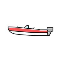 runabout bateau couleur icône illustration vectorielle vecteur