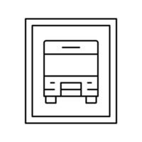 arrêt de bus station signe ligne icône illustration vectorielle vecteur