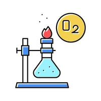 illustration vectorielle d'icône de couleur d'oxygène de recherche en chimie vecteur