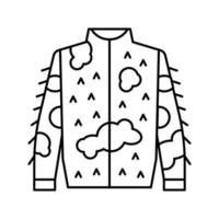 veste de camouflage pour l'illustration vectorielle de l'icône de la ligne de chasse vecteur