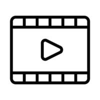 l'icône de la vidéo ou du film est une bande de film avec un bouton de lecture au centre vecteur