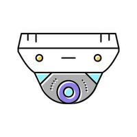 caméra de vidéosurveillance avec illustration vectorielle d'icône de couleur d'identification de visage vecteur