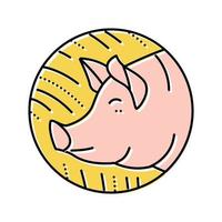 cochon horoscope chinois animal couleur icône illustration vectorielle vecteur