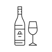 illustration vectorielle de l'icône de la ligne de vin blanc chardonnay vecteur