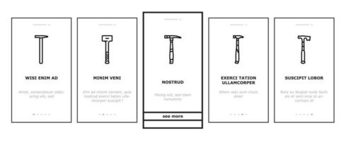 construction d'outils de marteau icônes d'intégration définies vecteur