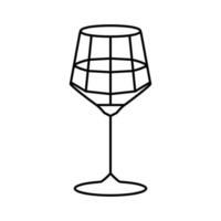 illustration vectorielle de l'icône de la ligne de verre à vin merlot vecteur