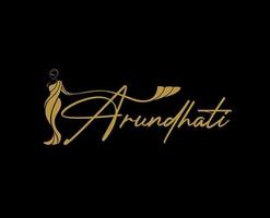 vecteur de logo arundhati saree shope. lettrage arundhati.