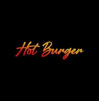 logo de typographie de texte burger chaud. vecteur