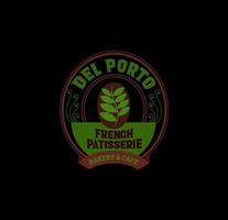 logo del porto avec café vert. vecteur