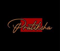 logo de la marque pratiksha. vecteur de lettrage pratiksha.