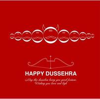 salutations happy dussehra avec dix visages de ravan. vecteur