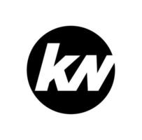 monogramme de lettres initiales du nom de la société kn. icône kn. vecteur