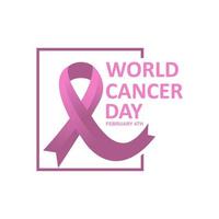illustration de l'affiche ou de la bannière de la journée mondiale du cancer du 4 février. vecteur