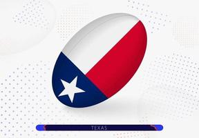 ballon de rugby avec le drapeau du texas dessus. équipement pour l'équipe de rugby du texas. vecteur