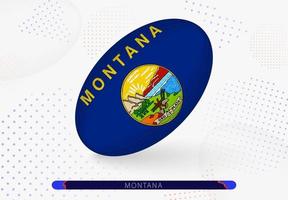 ballon de rugby avec le drapeau du montana dessus. équipement pour l'équipe de rugby du montana. vecteur