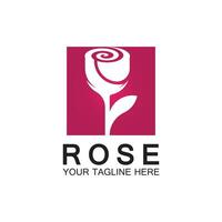 logo rose fleur vecteur icône illustration design