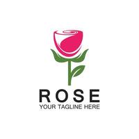 logo rose fleur vecteur icône illustration design