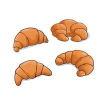 jeu d'icônes de croissant pour la boulangerie ou la conception de produits alimentaires. illustration vectorielle. vecteur