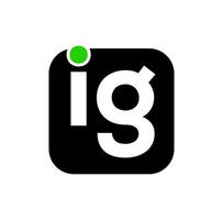 monogramme de lettres initiales du nom de la société ig. vecteur d'icône de marque ig.