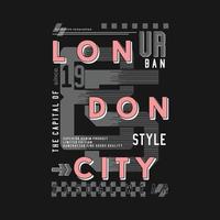 conception graphique abstraite de londres, illustration vectorielle de cadre de texte de typographie t-shirt imprimé vecteur