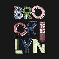 brooklyn, new york city, bloc de texte, conception de t-shirt graphique, vecteur de typographie, illustration, style décontracté